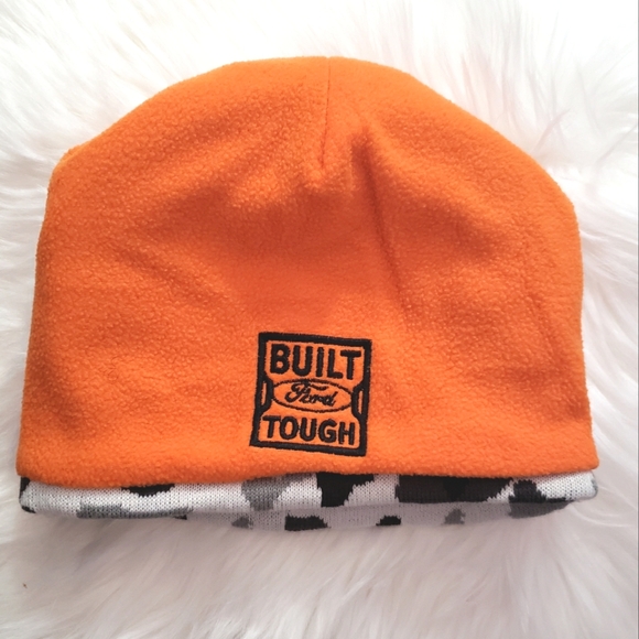 Ford Reversible Beanie White Camo/Safety Orange OS - Picture 3 of 3